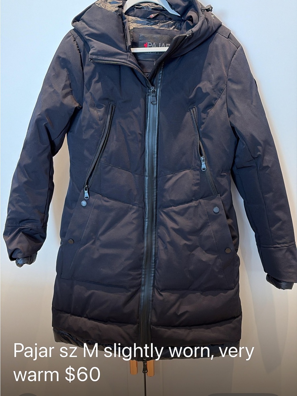 Pajar Women's Dark Navy Hooded Puffer Coat